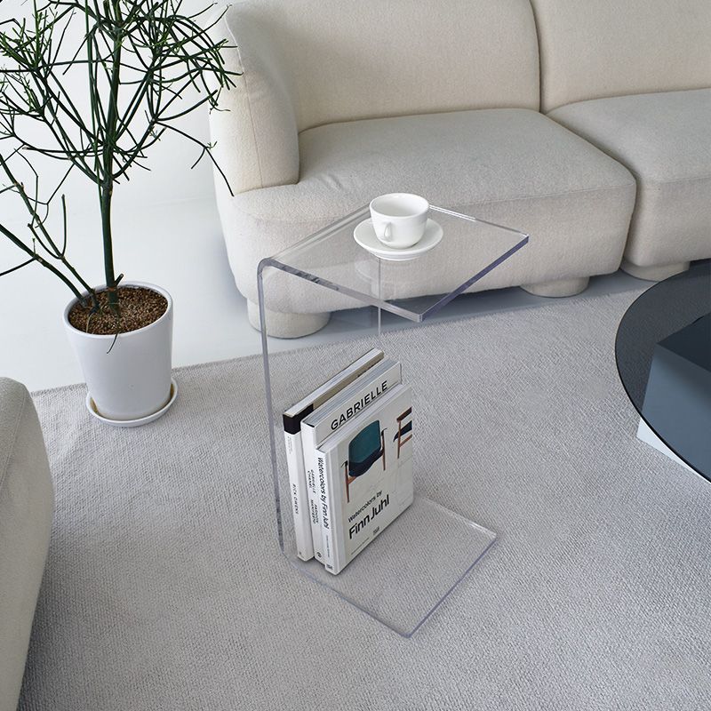 [오늘출발] [신상품] 미드센추리 고스트 투명 아크릴 거실 사이드테이블 소파 보조테이블 65cm