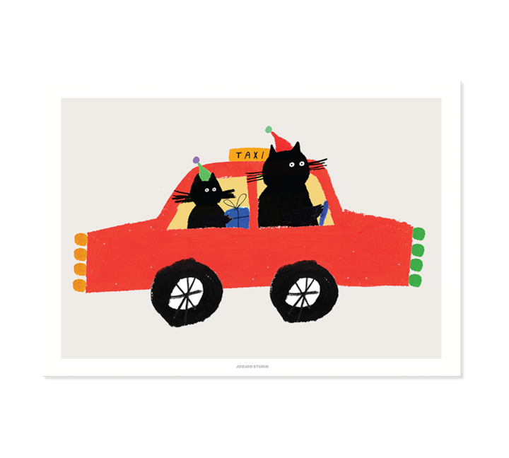 RED CAR CATS アートポスター［2サイズ］