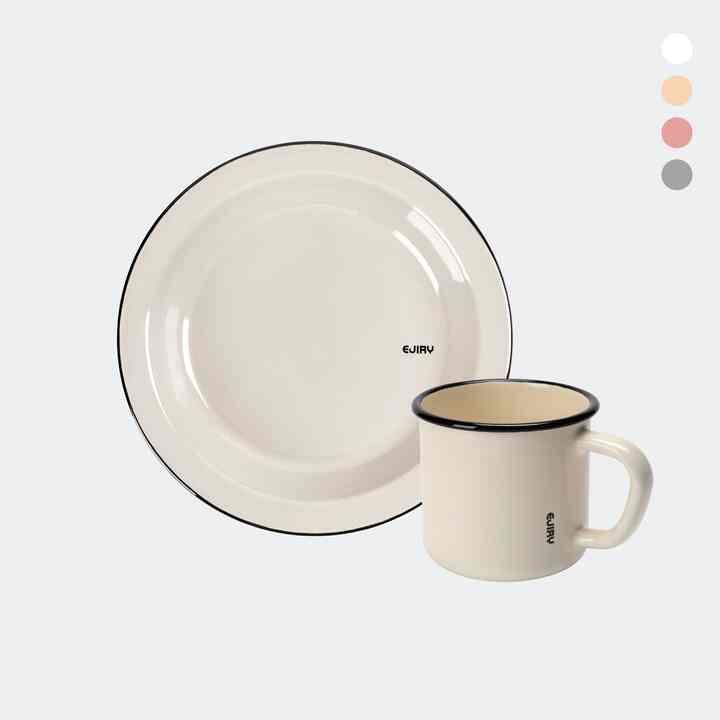 レモシリーズ 琺瑯プレーティングブランチセット（マグ＋プレート）