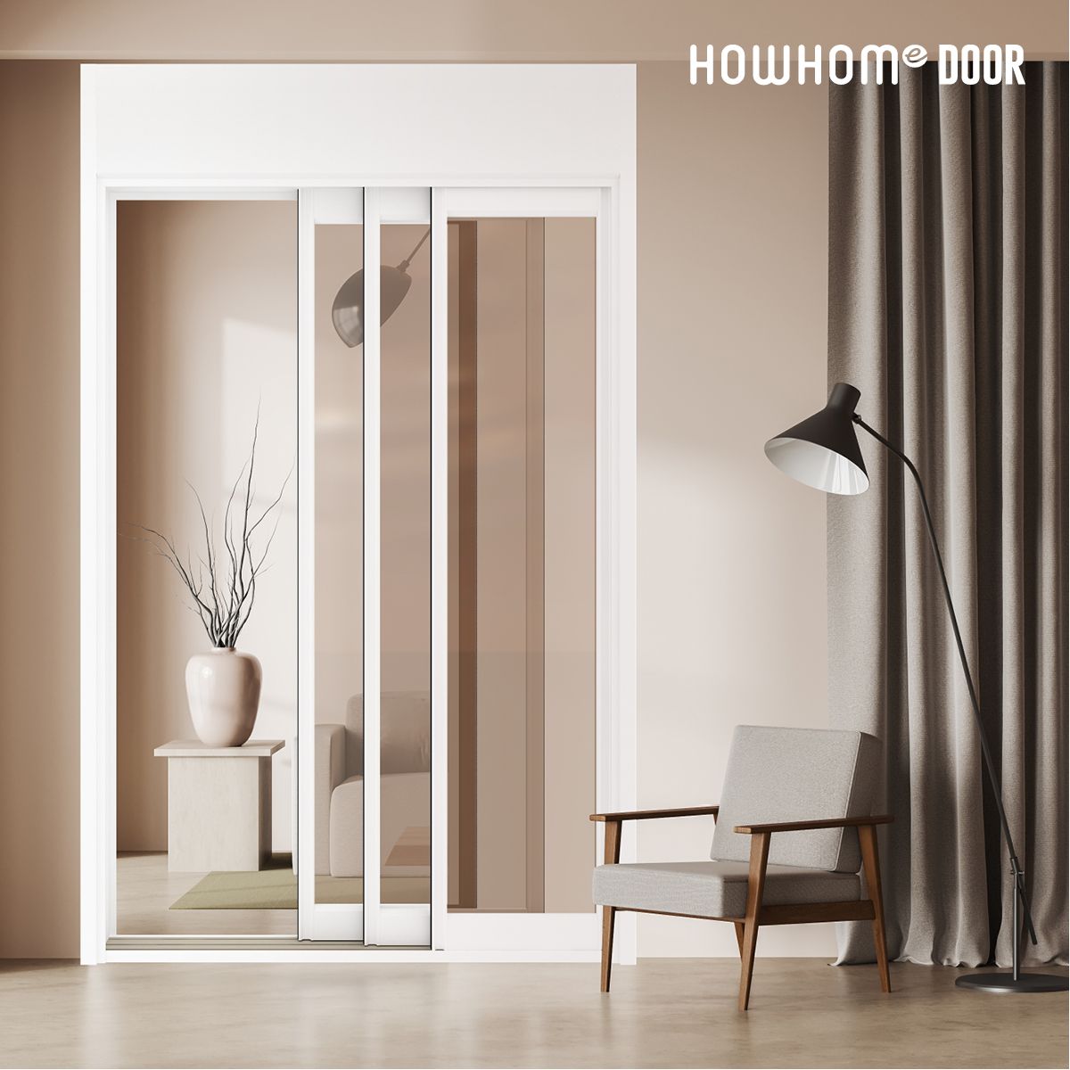 [신상품] 노루하우홈 슬림3연동 도어 중문 시공 (배송비 무료/알루미늄 업그레이드)