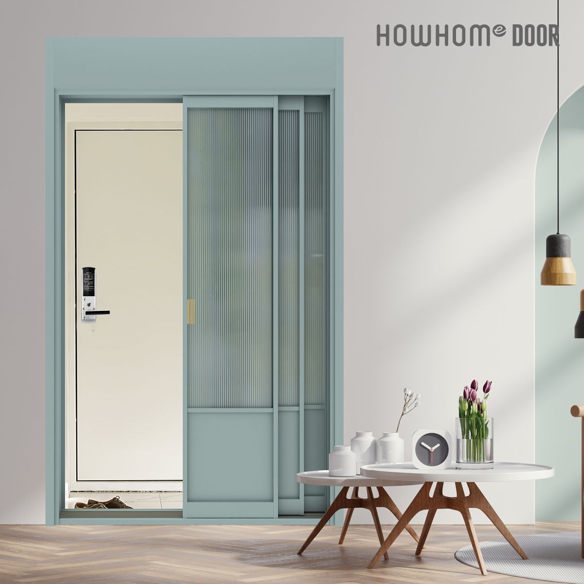 노루하우홈 초슬림 3연동 중문 컬러 도어 (향균손잡이 무료 업그레이드) 