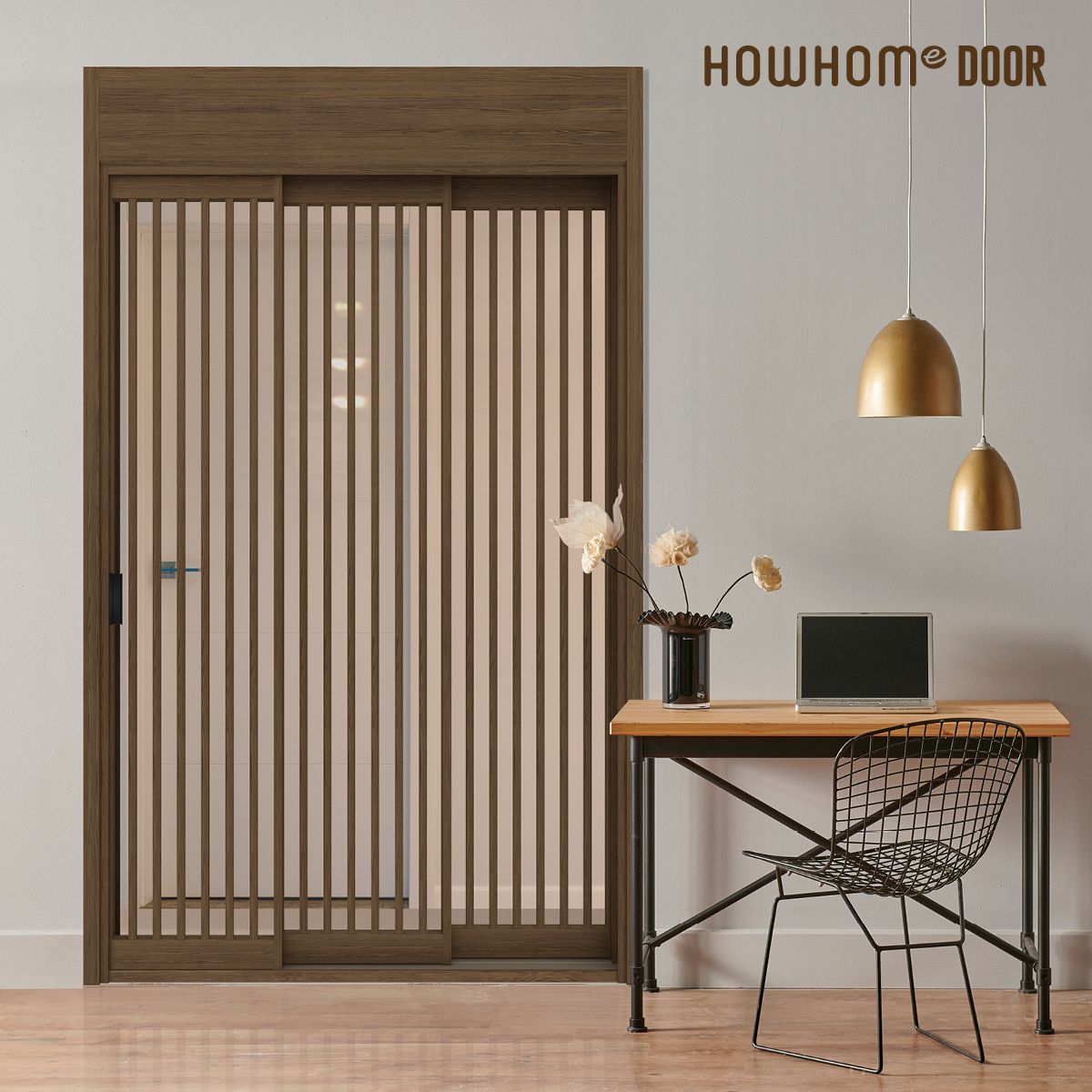 노루하우홈 오리엔탈 간살 3연동 도어 중문 시공 