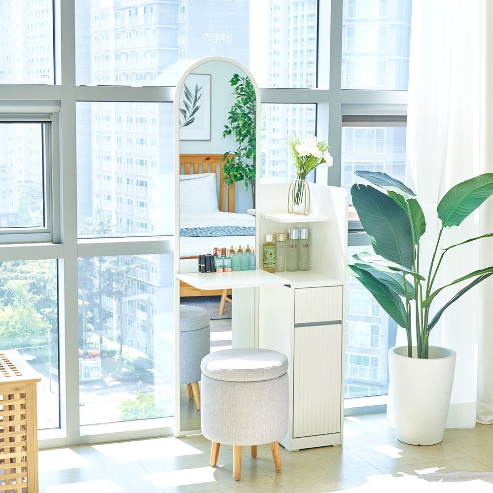 가구앤하우스 클라라 LPM 300 전신거울 수납 미니 코너 틈새 화장대 