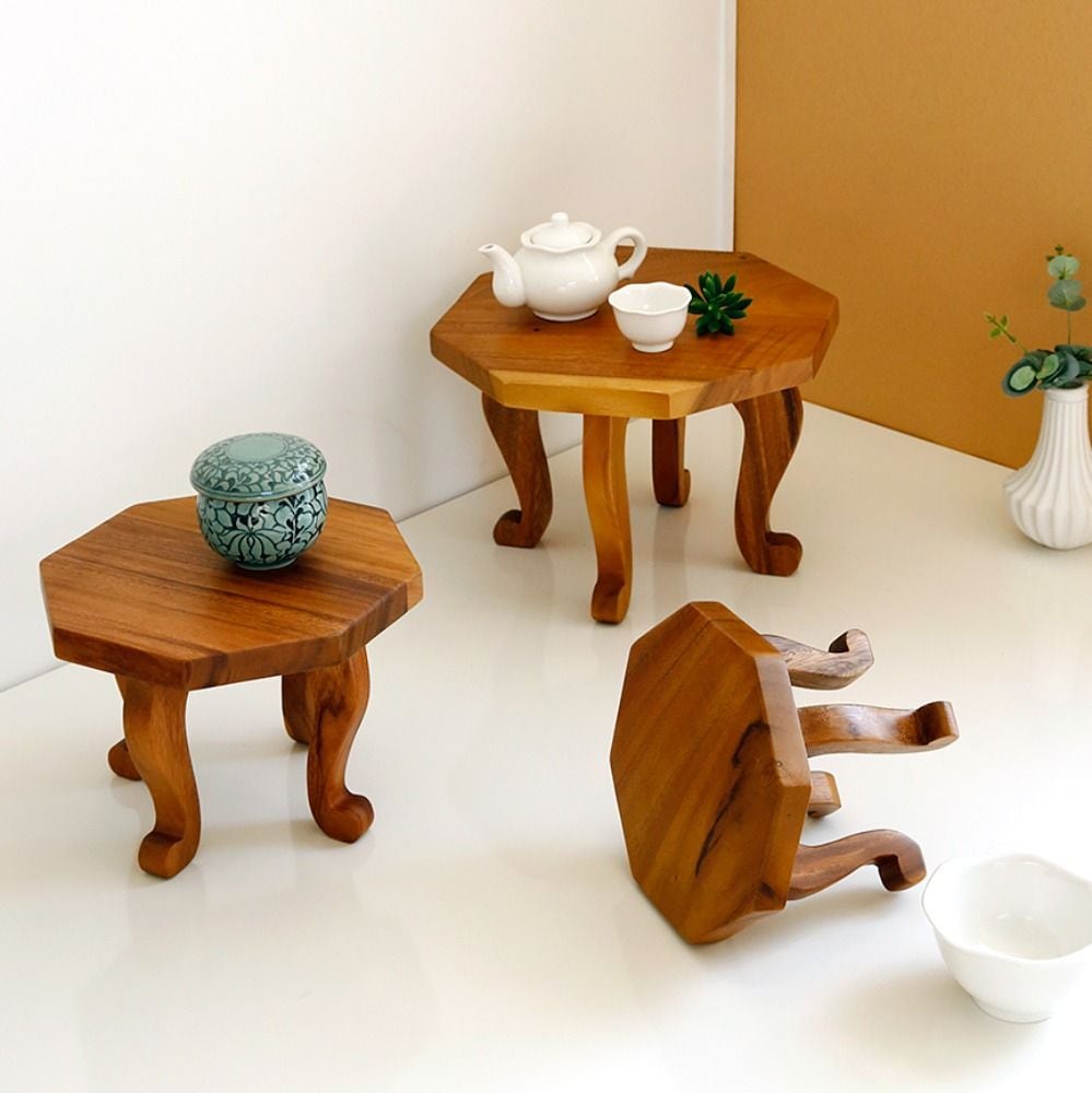 디어디셈버 원목 팔각호족반 전통찻상 미니다과상 개다리소반 셀프돌상