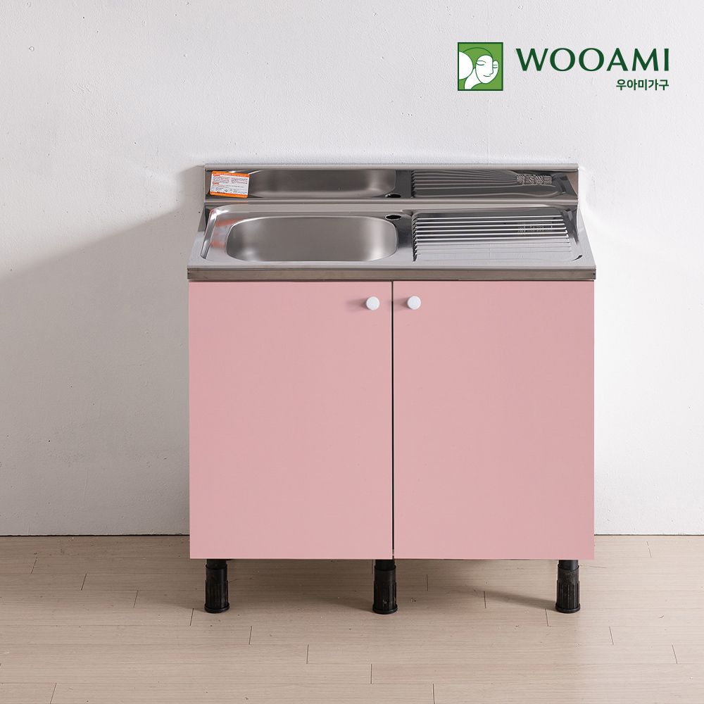 우아미가구 싱크대 900 스텐 개수대 11컬러 주방 리모델링 인테리어 사무실 원룸 탕비실 