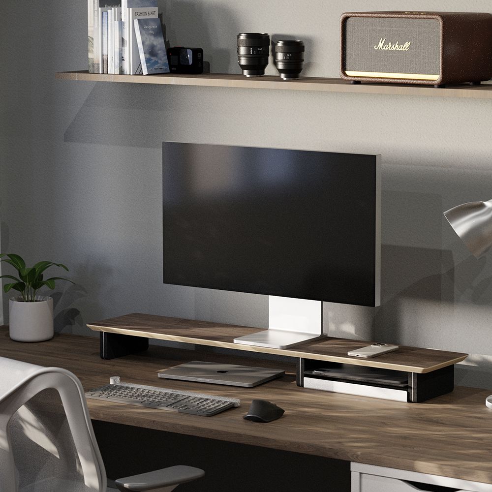 Ekeepment 코르크 원목 모니터 받침대 선반 