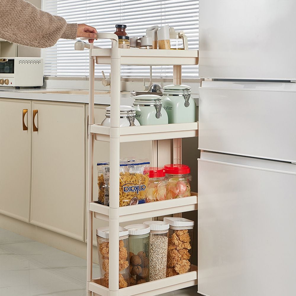 [오늘출발][신상품]아우스 리빙원 공간활용 틈새선반 세탁실 주방 수납장 틈새 사이 트롤리