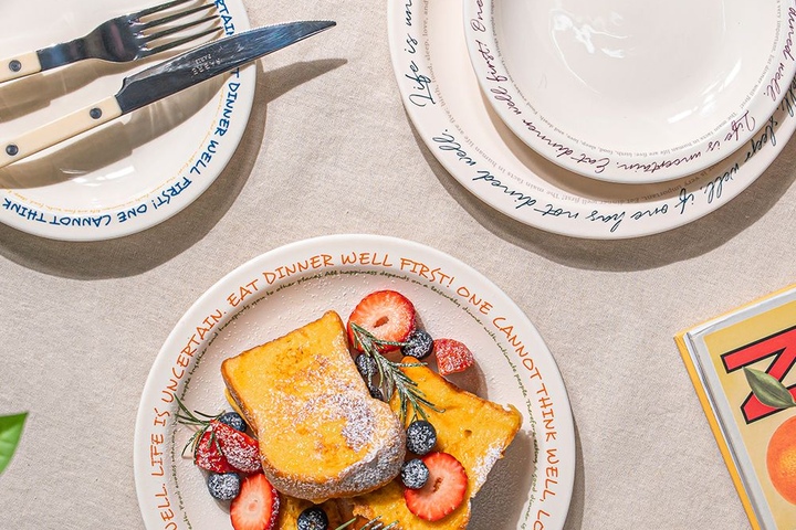 뉴욕 신상 레터 레터링 플레이트 7인치 브런치 원형접시 (18cm)