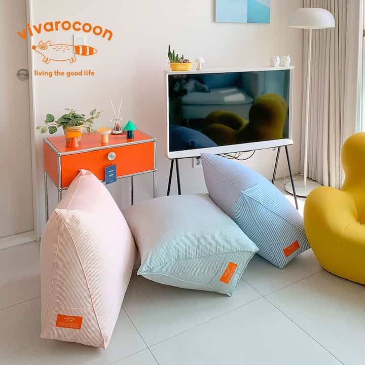 Candy Cotton 三角背もたれクッション （中綿付き）［3色］