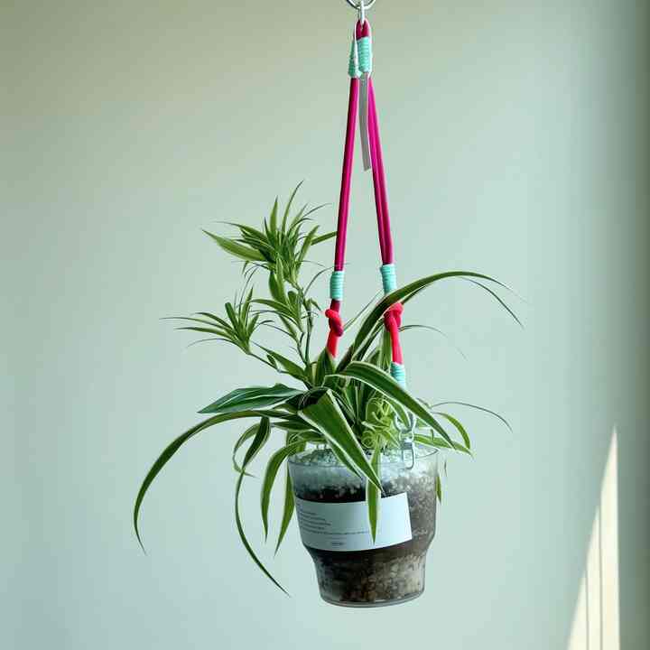 オリヅルラン ハンギング ピンク ストラップ セット