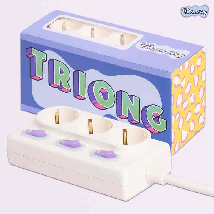 3口 デザイン 電源タップ 1.8M TRIONG
