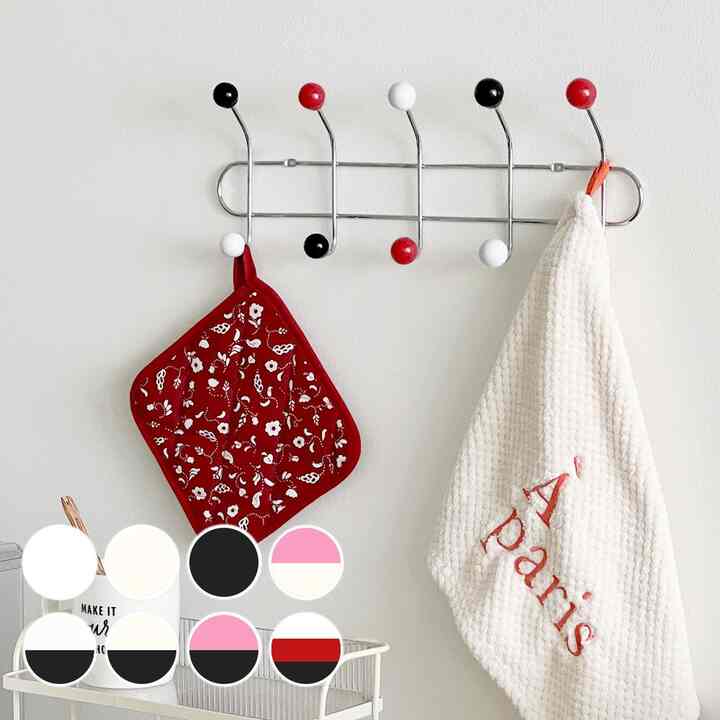 ミックス カラーボール ドアフック 10連［8色］