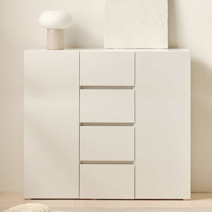 スリムハイチェスト 1200 E0合板 LPM仕上げ［2色］