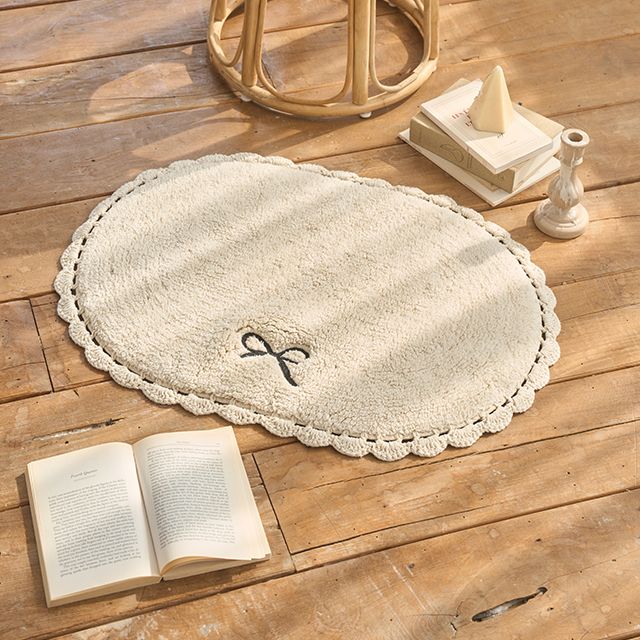 [오늘출발] [신상품] 데코뷰 핸드메이드 라운드 레이스 발매트/주방매트 2types