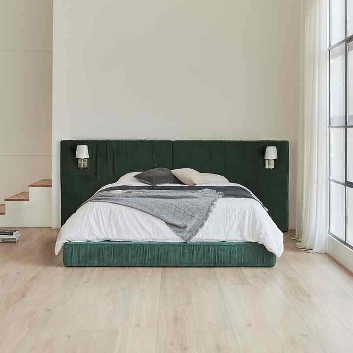 MAGARET ファブリック ホテル式ベッドフレーム［2色・3サイズ］