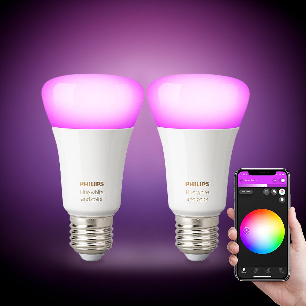 필립스 PHILIPS 휴 화이트&컬러 앰비언스 800루멘 9W 스마트 전구 2팩 