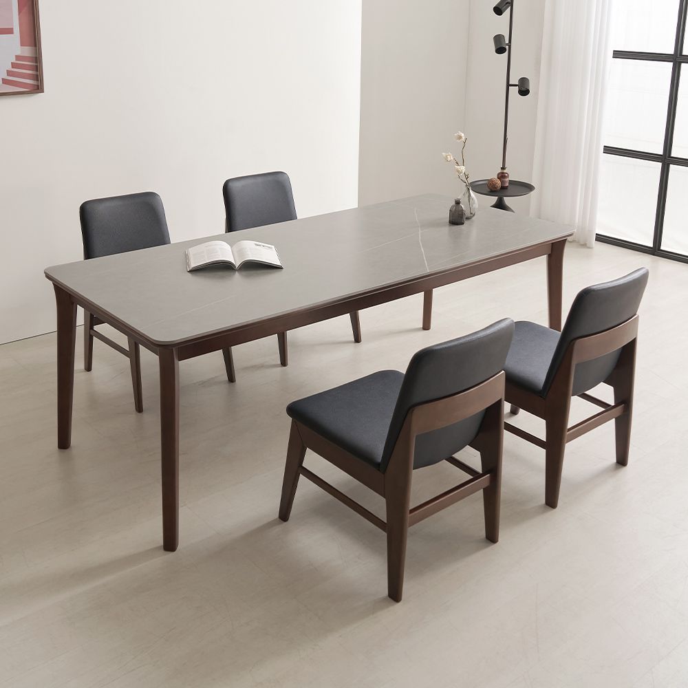 [신상품]라로퍼니처 디아스 1900 포세린 통 세라믹 낮은 6인 식탁 세트 (식탁+의자4)