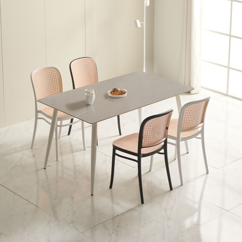 라로퍼니처 윈저 1250 포세린 통 세라믹 4인 식탁 세트 (의자4 포함) 