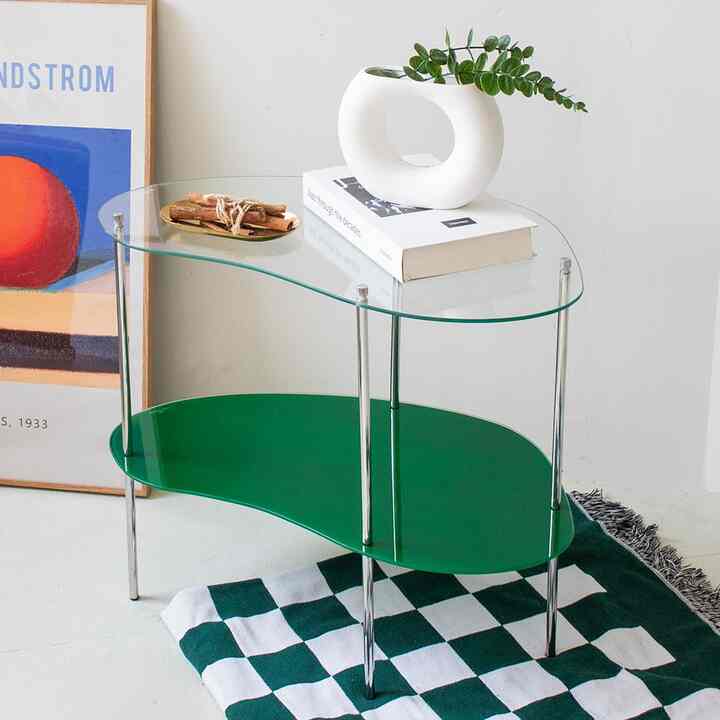 2-Tier Wavy Glass Table