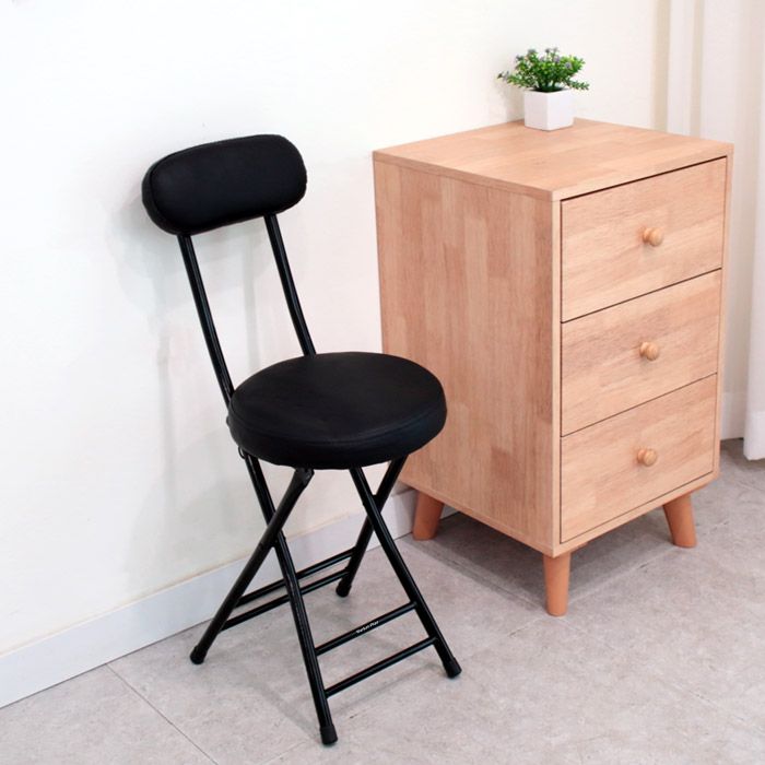 [오늘출발][신상품]마켓플랜 심플 원형 쿠션 접이식 의자 2P