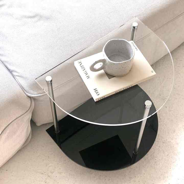 アクリル 半円形 2段 サイドテーブル BAC 201