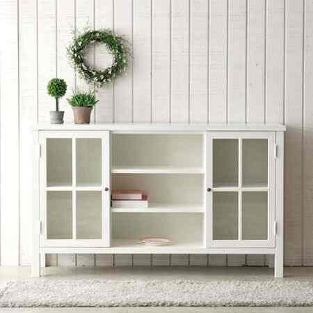 STAY HOME ガラスドア スリム収納棚 130cm