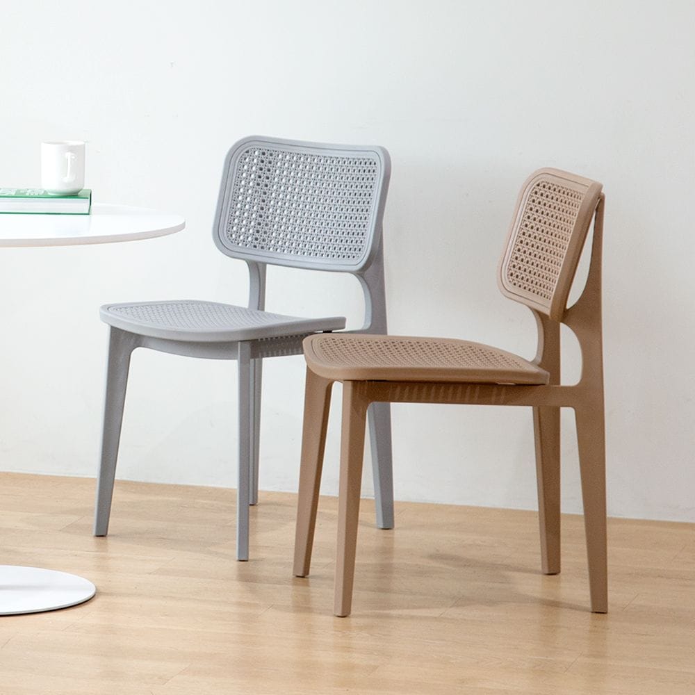 [신상품]에이비퍼니쳐 마렌 클래식 플라스틱 라탄 카페 식탁 의자 4colors
