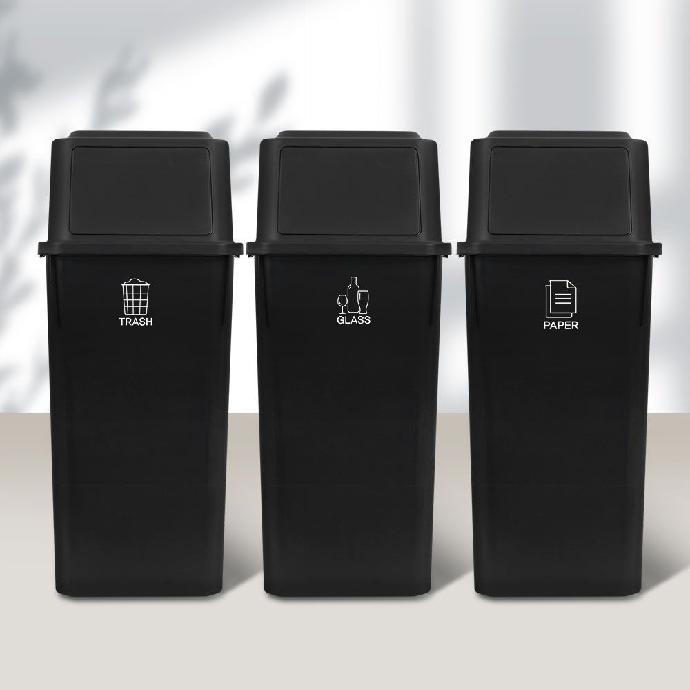 [신상품] 올유리빙 대용량 분리수거함 60L 2개 가정용 재활용 분리수거통 대형쓰레기통