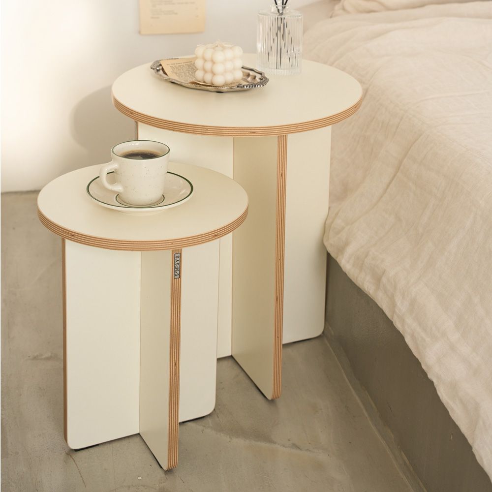 SOFSYS OLIVE Minimal サイドテーブル［5サイズ］ ホワイト 加工木材