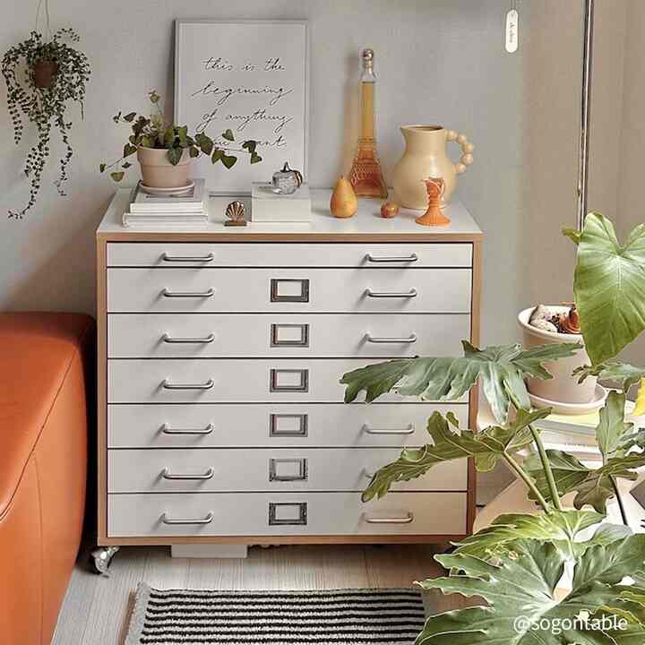 Nook ホワイト 4段 書類ケース チェスト［4種］