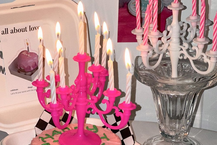 샹들리에초 생일초 케이크 데코픽 케이크픽 생일파티 소품