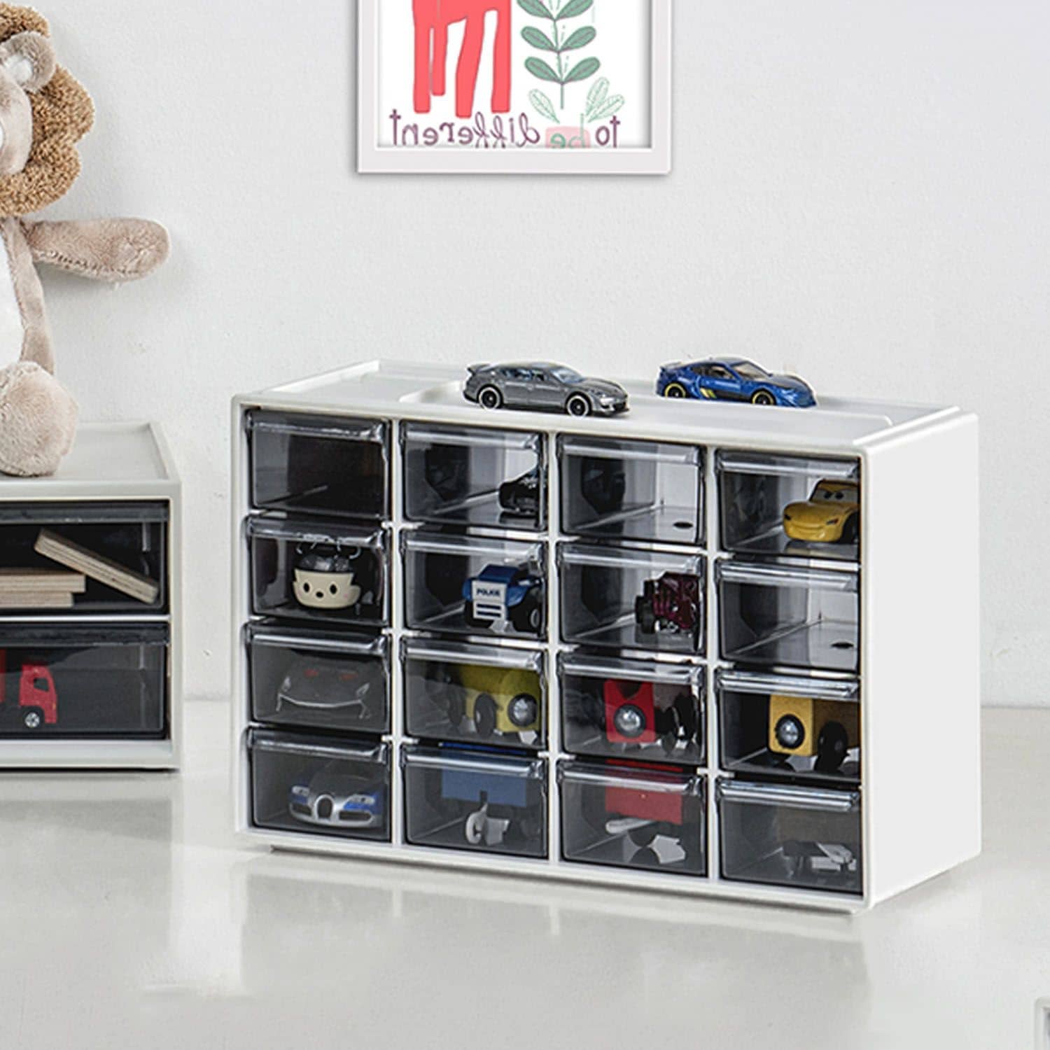 [오늘출발][신상품]아이리스코리아 아크릴 정리함 장난감 보관함 화장품 정리함 투명 서랍장 책상 정리 서랍 데스크테리어 16칸