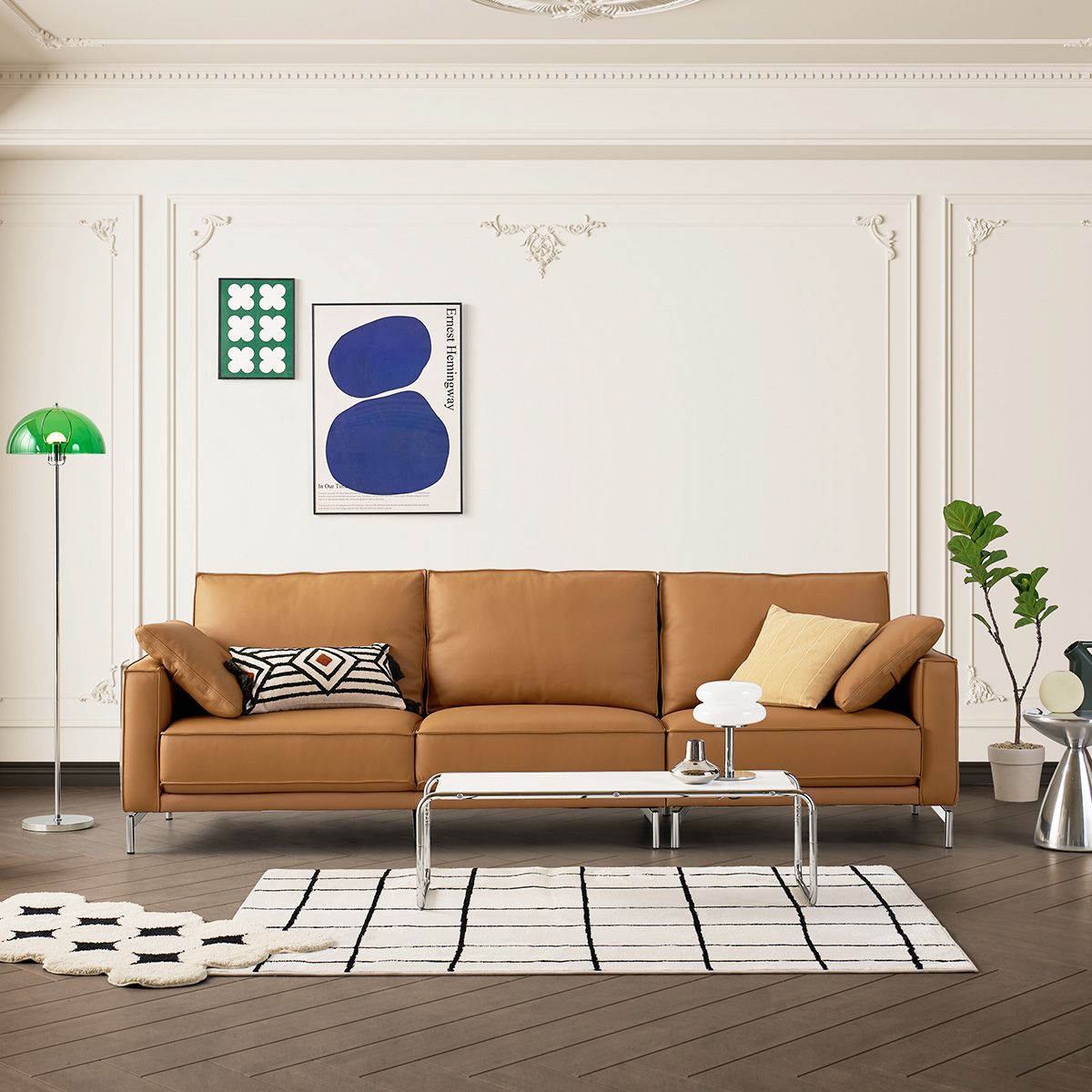 [신상품] 리바트 [오늘의집 단독] 세계가구 그래비티 4인 가죽 소파