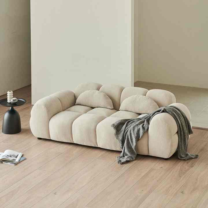 ZUR 3人掛け ファブリックソファ［5色］