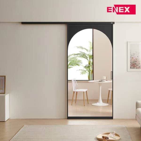 에넥스 ExG 루크 하프 아치 원슬라이딩 중문 화이트 블랙 800mm 부터 1300mm 까지 