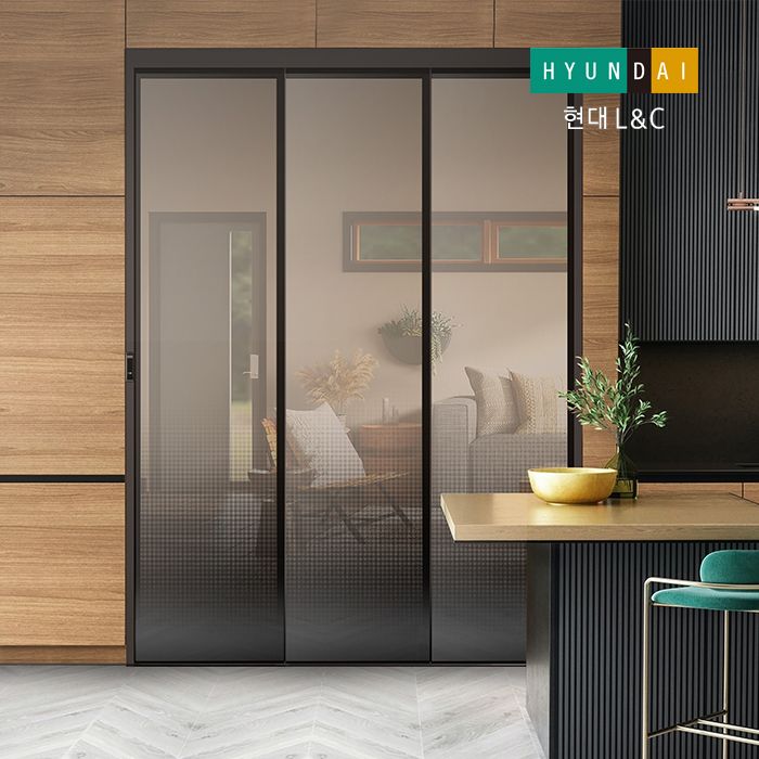 [신상품] 현대L&C 현대엘앤씨 VIEW 리니어 3연동 자동 중문 시공