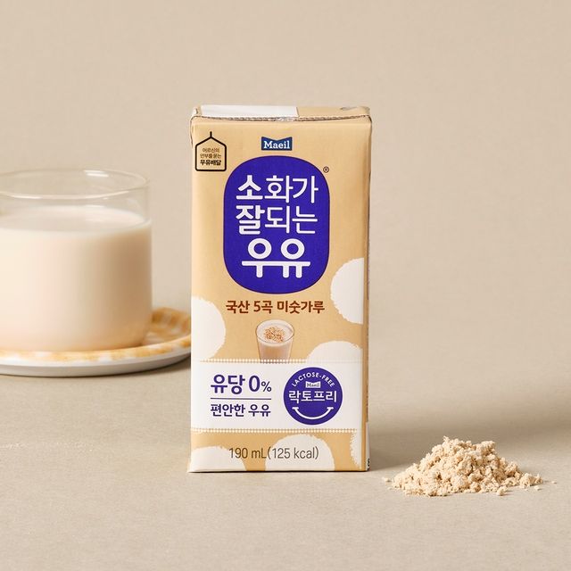 매일유업 소화가 잘되는 우유(락토프리) 멸균 미숫가루 190m 24팩