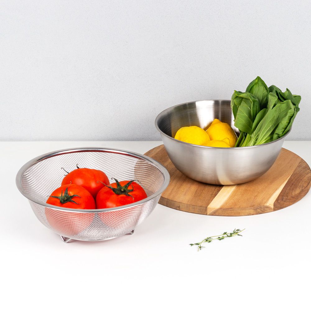 벨라쿠진 22cm 스텐 믹싱볼 채망 2종 세트 채반 볼