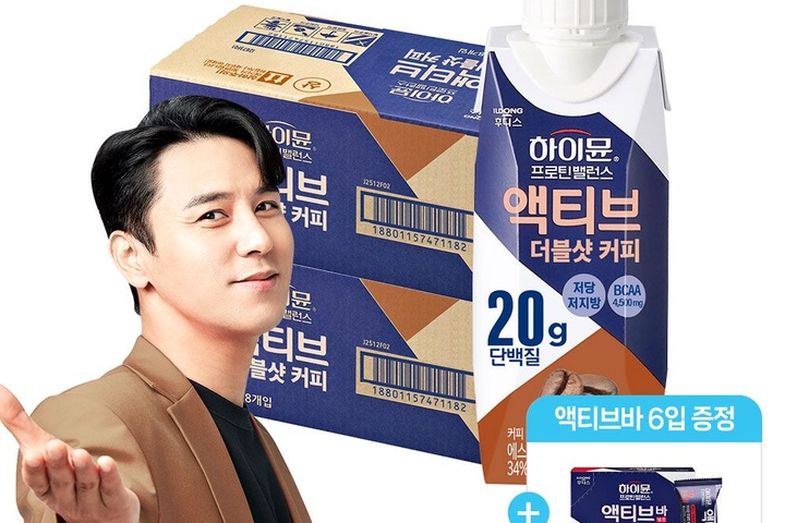헬스·다이어트 > 하이뮨 프로틴 밸런스 액티브 더블샷 커피 250ml*36팩+액티브바 6입 | 오늘의집 쇼핑 하이뮨 프로틴 밸런스 액티브... 