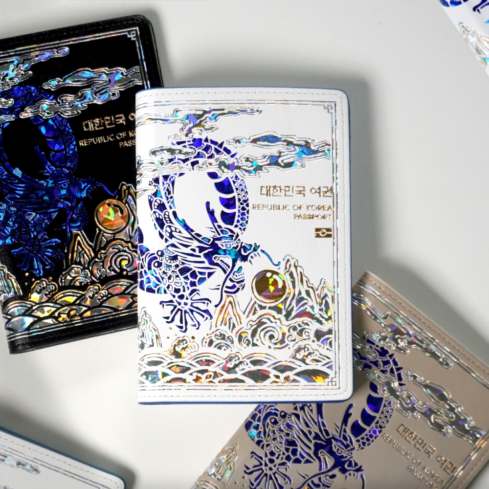 한소품 해외여행 청룡 자개 여권케이스 안티스키밍 여권지갑 캐리어 네임택