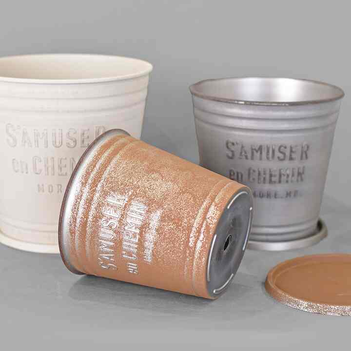 フレッドロング スチール 植木鉢セット［3色・3サイズ］