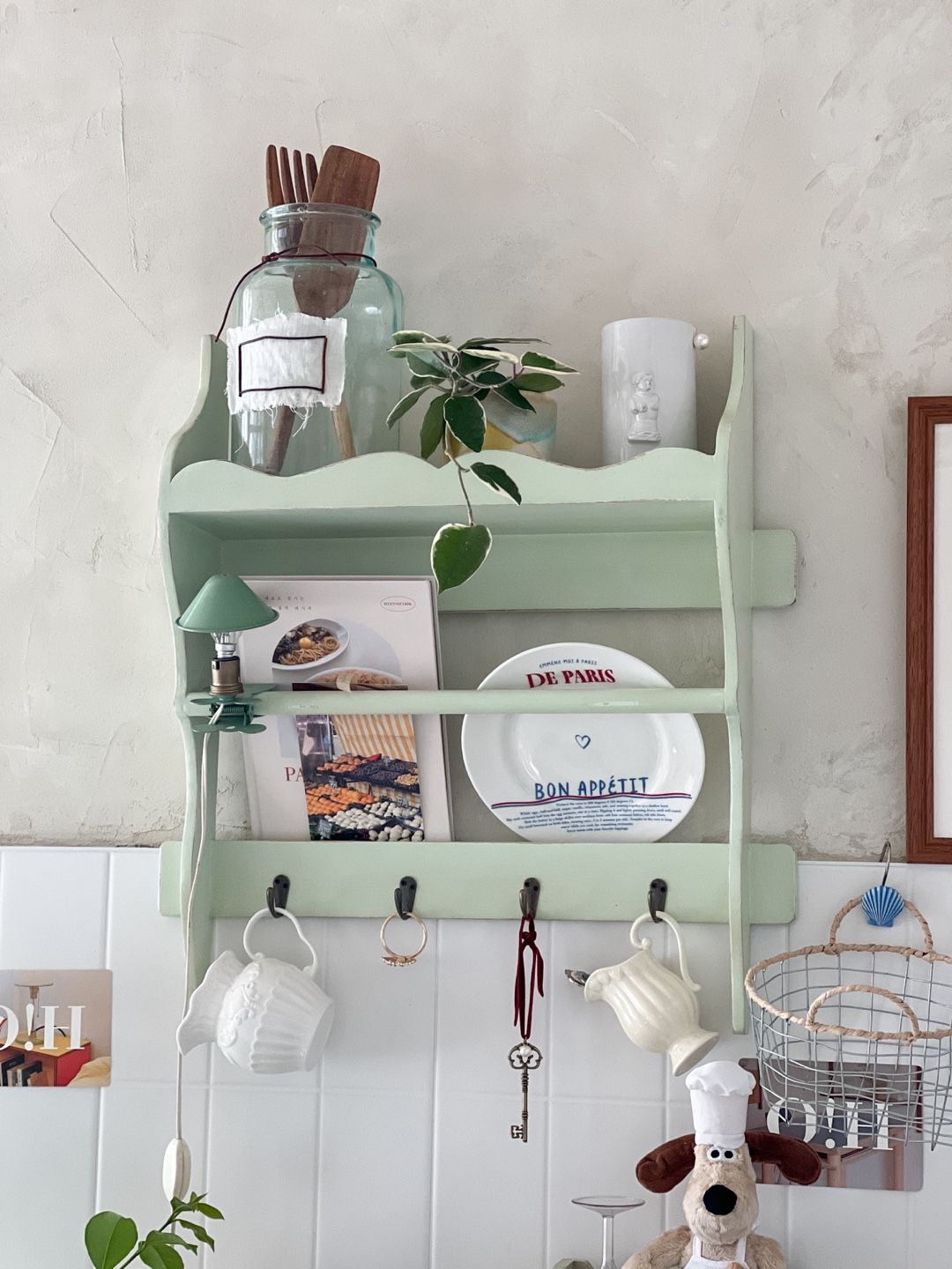 [신상품]플럼블라썸 [해외] 유럽풍 빈티지 접시랙 디쉬랙 벽 선반 선반장