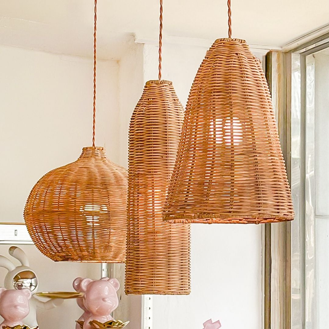 [오늘출발][신상품]아둥놀이터 라탄조명 주방 식탁등 카페 매장 인테리어 전등갓등 라탄갓 삼각 전등갓