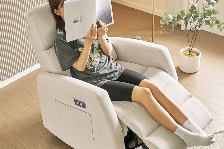 패브릭 1인 자동 리클라이너 2color