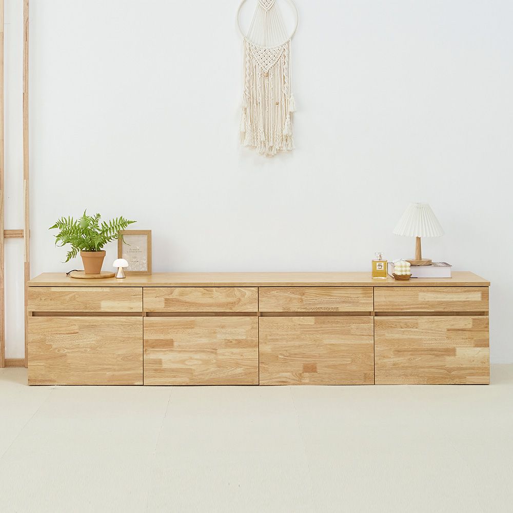 슈퍼민트 로자 TV다이 원목 도어 낮은 거실장 2000(기본형) 