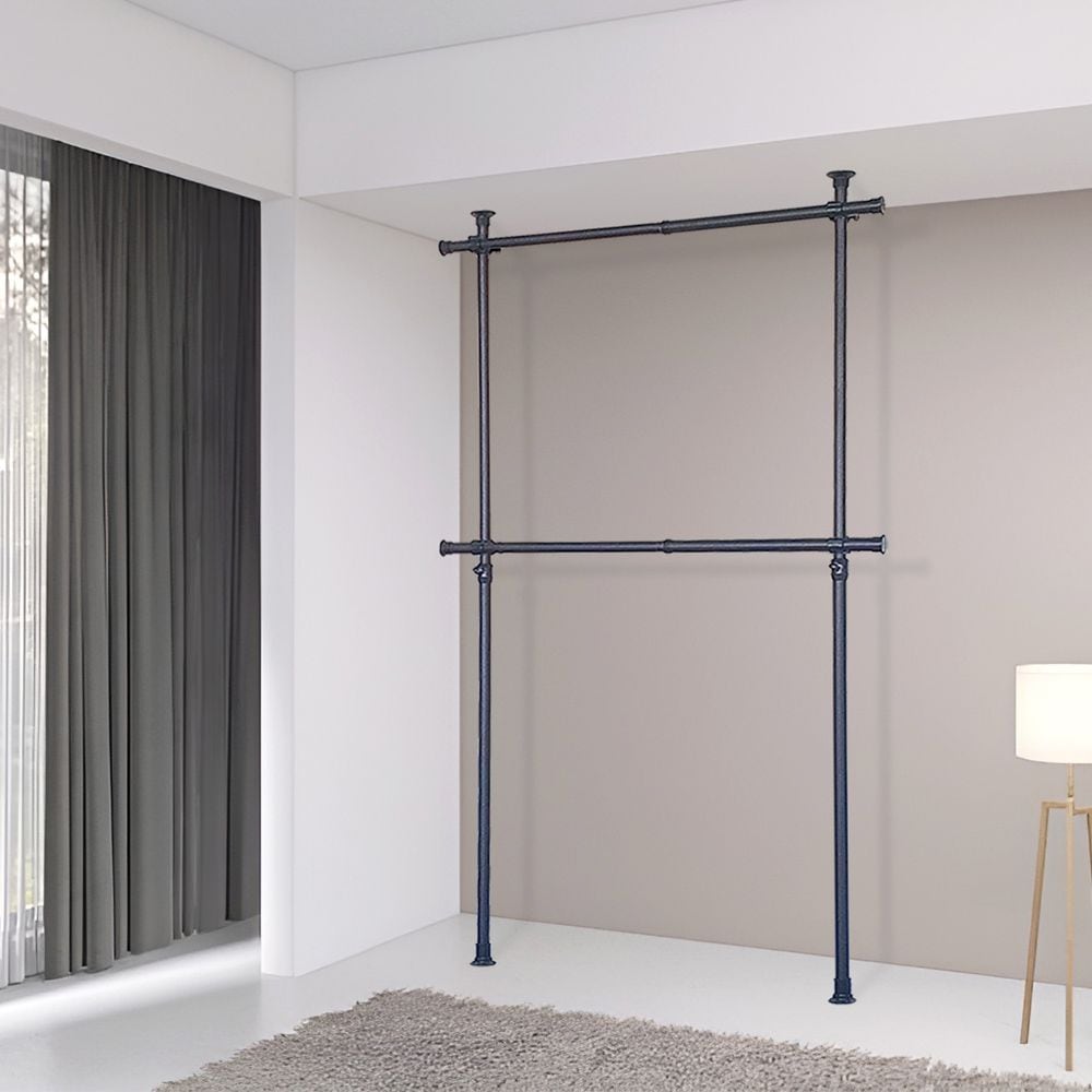 가화행거 가화홈시스 무광 2단 옷걸이 행거 NLB2200BK 