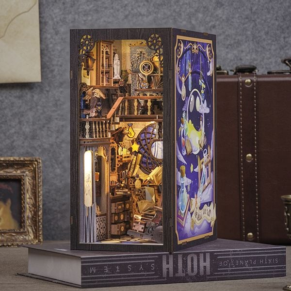 [오늘출발] [신상품] 핸즈크라프트 DIY 미니어처 하우스 북눅 북엔드 인테리어 책꽂이 장식소품 별 안개 휴게소