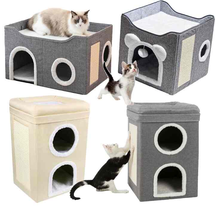 爪とぎ付き ペットハウス ［3色・3種・2サイズ］