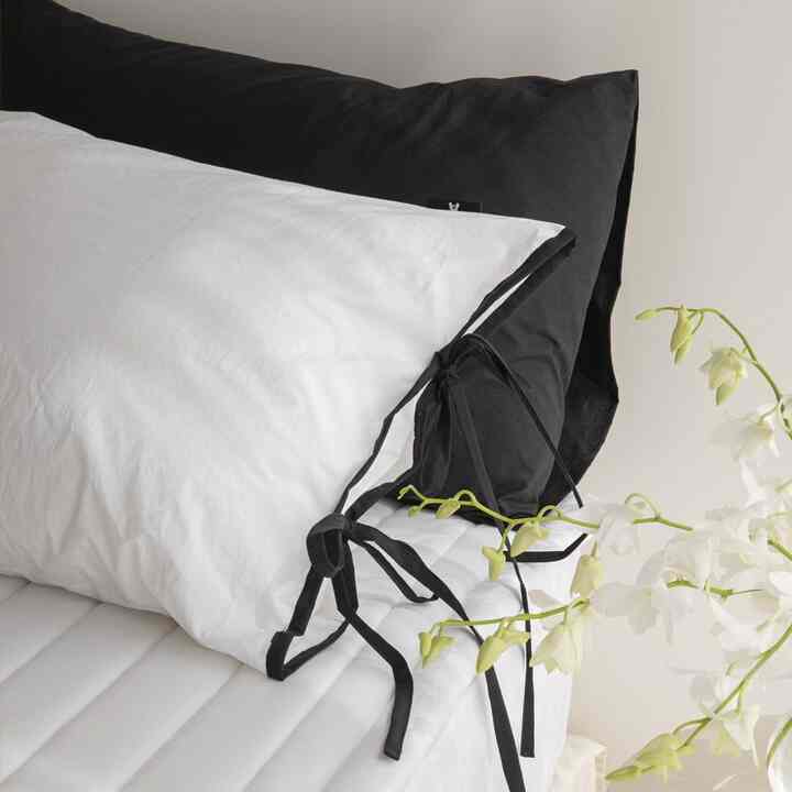 ホテル風 リボン  高密度綿 封筒型 枕カバー［5色］