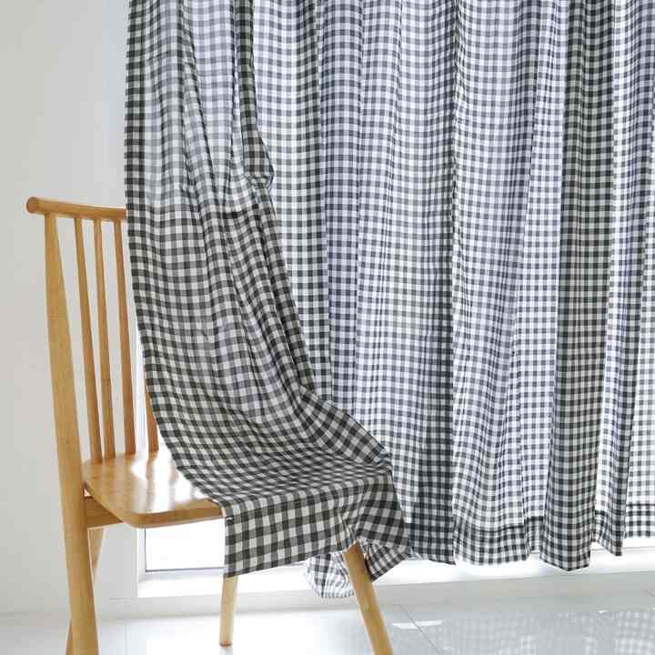 ソディライト フォーミーチェック オールシーズン用 間仕切りカーテン 2枚セット［3色・4サイズ］